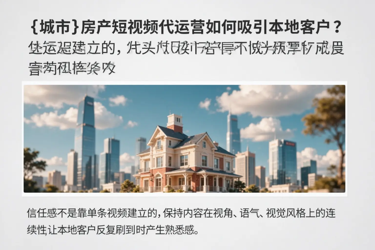珲春房产短视频代运营如何吸引本地客户？
